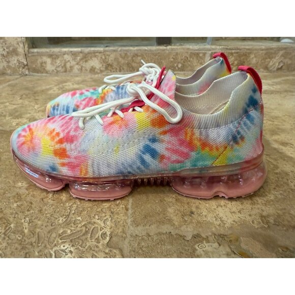 Tie-Dye Sketchers Freewalk Foam Fit Sneakers With Clear Sole & Lace-Up Design Sz - Picture 5 of 9